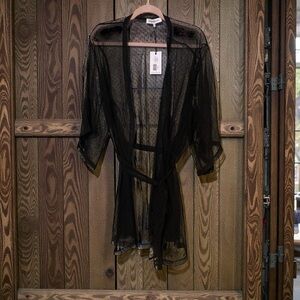 WeWoreWhat Black Sheer Robe